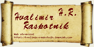 Hvalimir Raspotnik vizit kartica